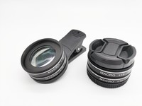 Objectif macro pour téléphone portable 4K HD, grossissement optique 15x, équivalent 30x, fixation universelle par clip pour appareil photo