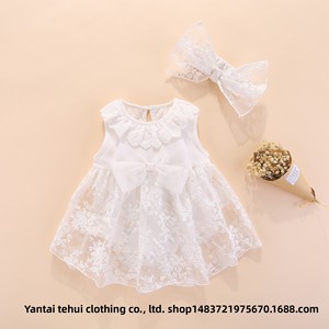 Qing Li per bambine <span class=keywords><strong>100</strong></span>% in cotone Casual stile principessa elegante con bottone estivo pagliaccetto senza maniche - Product Image 3