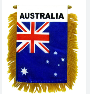 Drapeau suspendu de l'Angleterre, mini drapeau de voiture pour la Coupe du Monde de football, bannière pour rétroviseur avec ventouse, à franges dorées, double face, 10*15cm - Product Image 4