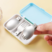 Ensemble fourchette et cuillère Portable en acier inoxydable 304 avec un étui organisateur Camping en plein air voyage ensemble de couverts pliables