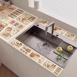 Tapete de Tierra de Diatomeas para Encimera de Cocina, Diseño de Dibujos Animados, Rectangular, Impermeable, Absorbente, para Fregadero - Product Image 3