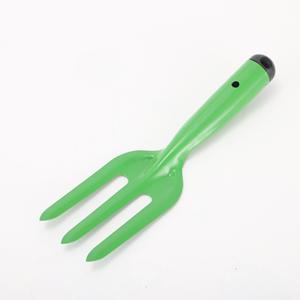 Garden Fork Stainless Steel Three Tines Green <b>Handle</b> For Gardening And Horticulture - Product Image 1