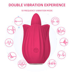 Juguetes sexuales para mujeres, Juguetes sexuales con flores para lamer la lengua, vibrador del punto G, rosa, sexshop, Amazon TikTok, 2022 - Product Image 4