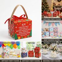 Boîte cadeau en papier XJY pour fête de Noël avec poignée, boîte à dragées pour mariage et anniversaire, pour emballage de cadeaux invités