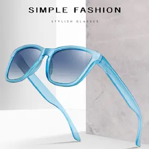 New Designer Custom Logo Women Square Frame Recycled Men Women Polarized Plastic Sunglasses