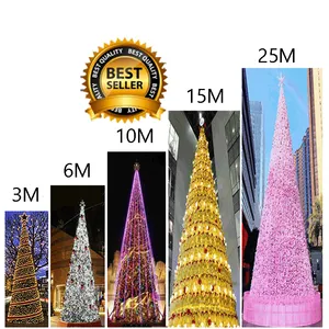 Commerciale natale grandi alberi di natale progetto fornitore albero di natale gigante personalizzato alberi di natale in PVC artificiale all'aperto di grandi dimensioni