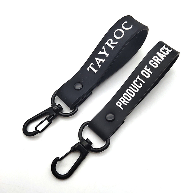 Wholesale Custom Logo Silicone Bracelet Keychain Wristlet Strap Key Holder