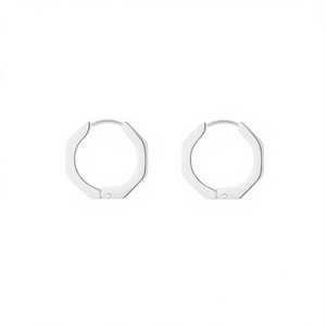 เอมี่ เอมี่ ฮูปต่างหูชุบเงินรูปทรงเรขาคณิตผู้หญิงแฟชั่นเครื่องประดับของขวัญสไตล์คลาสสิก PE2805 - Product Image 3