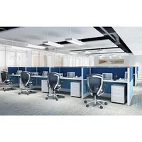 Mesa de ordenador de escritura con diseño de interior, calidad de altura, centro de llamadas desmontable, División de estación de trabajo de oficina para 8 personas