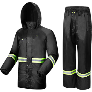 Ensemble de vêtements de travail imperméables et coupe-vent à haute visibilité, en tissu Oxford, pour la construction et la logistique - Product Image 1