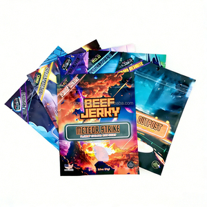 Bolsas de Plástico Doypack con Cierre Ziplock, Impresas a Medida en Negro y Rojo, de 150g, 250g y 500g, con Materiales Reciclados para Carne de Cerdo y Res Seca - Product Image 4