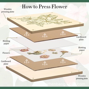 Aboofx Wooden <b>Flower</b> <b>Press</b> Art <b>Kit</b> With Tools For Drying <b>Flowers</b> And Plants Craft Gift - Product Image 2