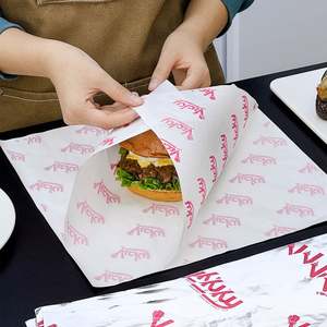 Papel de Envolver Alimentos Antigrasa Impreso Personalizado con Logotipo para Comida Delicatessen, Sándwiches y Hamburguesas - Product Image 2