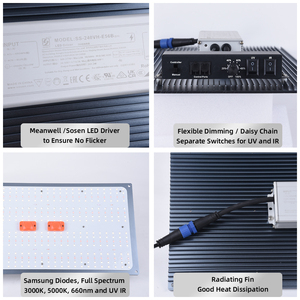 Panneau lumineux LED <span class=keywords><strong>pour</strong></span> culture intérieure, série QB, haute intensité PPFD, spectre complet UV IR, <span class=keywords><strong>pour</strong></span> serre, connexion en chaîne - Product Image 4
