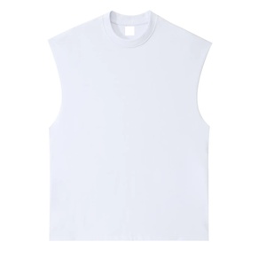 Camiseta sin mangas <span class=keywords><strong>de</strong></span> corte holgado y peso pesado <span class=keywords><strong>de</strong></span> 350 g, estilo chaleco corto extragrande, con logo bordado o estampado personalizado, color liso para hombre. - Product Image 6