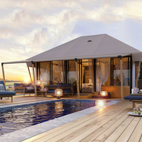 Tente Safari Robuste et Écologique, Tente Permanente pour Glamping, Lodge Extérieur, Hôtel de Luxe, Maisons Préfabriquées pour le Camping