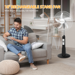 Ventilador de Pie Eléctrico Portátil con Control Táctil, 180° de Circulación de Aire, Silencioso para Personas Mayores, Altura Ajustable, Bajo Nivel de Ruido - Product Image 2