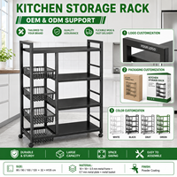 Support de rangement rotatif autoportant en métal réglable à quatre niveaux pour pots à épices, assiettes et bols de cuisine – Vente en gros