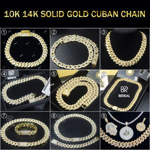20Mm 10K <span class=keywords><strong>14K</strong></span> Rắn Vàng Moissanite Cuba Vòng Cổ Chất Lượng Cao Ngọc Lục Bảo Cắt VVS Moissanite Miami Cuba Chuỗi - Product Image 3