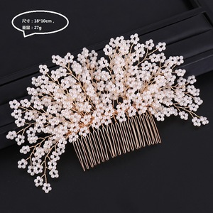 مشط شعر جديد للعروس بتصميم زهور، عصابة رأس للزفاف، إكسسوارات شعر كريستال لؤلؤية للعروس - Product Image 4