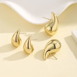 Pendientes de Gota de Agua de Oro de 18K de Alta Gama, Perla Natural, Aleación de Zinc Chapada en Rodio, Estilo Moderno para Bodas, Fiestas, Regalo - Product Image 4