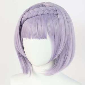 Femme Anime Game Genshin Impact <span class=keywords><strong>Noelle</strong></span> Cosplay Violet Short Bob Hair Perruque GAHC-003 - Product Image 2