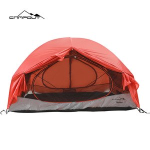 Tente de camping Campout pour 2-3 personnes, rouge, imperméable, avec poteaux en fibre de verre, pour la randonnée, la pêche et la survie - Product Image 4