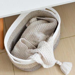 Cotton Woven Storage Basket Rectangle Foldable <b>Laundry</b> Basket Clothing Organizer 100% Cotton Fabric - Product Image 4
