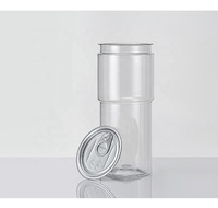 Boîte en plastique transparente ronde pour animaux de compagnie, 370ML, 600ML, vente en gros