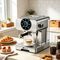 Anbolife - Cafetera Espresso Compacta Programable de 20 Bares con Pantalla Táctil e Indicador Luminoso, Base Tipo Cajón, ErP OEM