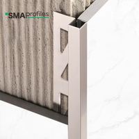 Bordure carrée moderne en acier inoxydable 304 poli miroir pour les bords de carreaux de marbre et accessoires de carrelage