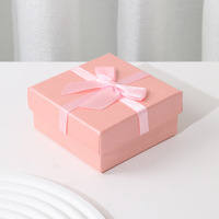 Boîte Cadeau Bijoux Ruban Rose Prix Usine, Ensemble Étui d'Emballage Velours Doublé pour Bague, Collier, Boucles d'Oreilles, Bracelet avec Sac Cadeau Assorti