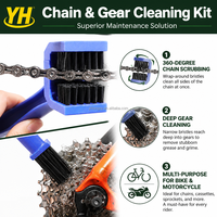 Brosse de nettoyage de chaîne de moto, brosse à double tête en U pour freins et engrenages profonds, à 3 faces, pour un nettoyage en profondeur de la cassette et des pignons