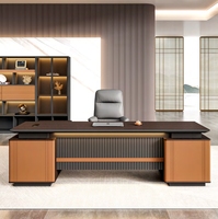 Mobilier de Bureau Exécutif Luxueux en Bois en Forme de L, Bureau de Direction Moderne, Bureau de PDG, Bureaux de Patron