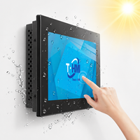 Moniteur LCD haute luminosité, moniteur industriel extérieur, fonctionnement 24h/24 et 7j/7, écran tactile multi-touch, VGA DVI, écran tactile à cadre ouvert