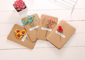 SZ04160 Birthday Gift <strong>Dried</strong> <strong>Flower</strong> Card Customized <strong>Dried</strong> <strong>Flowers</strong> Greeting Card <strong>Mini</strong> Bouquet <strong>Flower</strong> Cards for Wholesale - Product Image 4