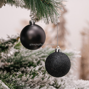 Eaglegifts biểu tượng tùy chỉnh in Xmas bóng Polystyrene 6cm lớn tay sơn màu đen giáng sinh bóng nhựa - Product Image 5