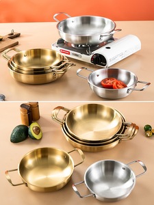 Korean-Style Stainless Steel Hotpot Seafood Dry Pot Metal <strong>Paella</strong> <strong>Pan</strong> for Soup-Buy Hotpot &amp; Stock Pots - Product Image 5