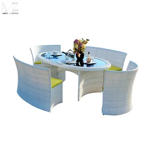 Скандинавская уличная мебель из ротанга, роскошный литой алюминиевый садовый обеденный стол, наборы уличной садовой мебели для патио