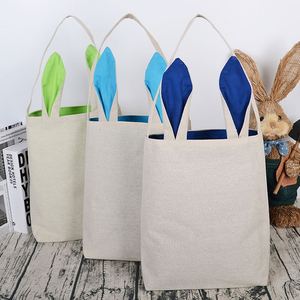 Sac fourre-tout en toile de jute écologique pour œufs de Pâques, 7 couleurs, avec oreilles de lapin - Product Image 6