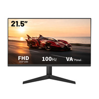 Moniteur PC de bureau 21,5 pouces 1K 100Hz, résolution 1920*1080, écran plat sans cadre, moniteur PC LED MVA