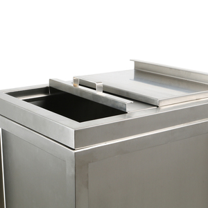 T2G Drop in Ice bucket Silver Stainless Steel Ice <b>bin</b> cooler with sliding <b>cover</b> - Product Image 1