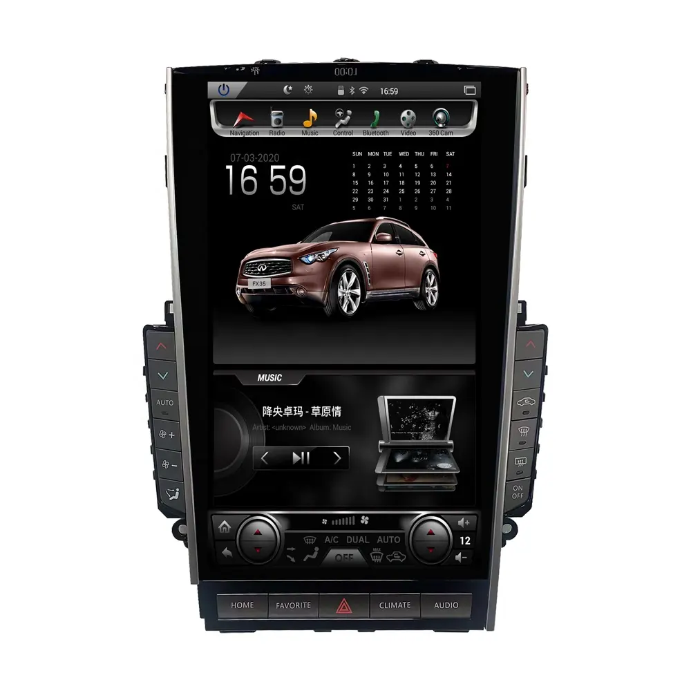 Tesla Android Mobil Radio GPS Navigasi Mobil Video Multimedia Stereo Pemain untuk Infiniti Mark 6 Q50 Q50L Q60 Q60L 2014-19