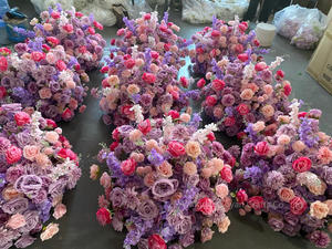 Décoration de table de mariage LFB01, boule de <span class=keywords><strong>fleurs</strong></span> artificielles <span class=keywords><strong>fuchsia</strong></span> prune rose violet de 50 cm, 60 cm, 70 cm, centre de table de mariage - Product Image 3