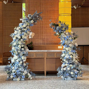 HK-HOA008 Rose Horn Set Arch <b>Silk</b> Horn Arch Backdrop Artificial Horn Hydrangea Arch Wedding Faux <b>Flower</b> <b>Flower</b> Decoration - Product Image 3
