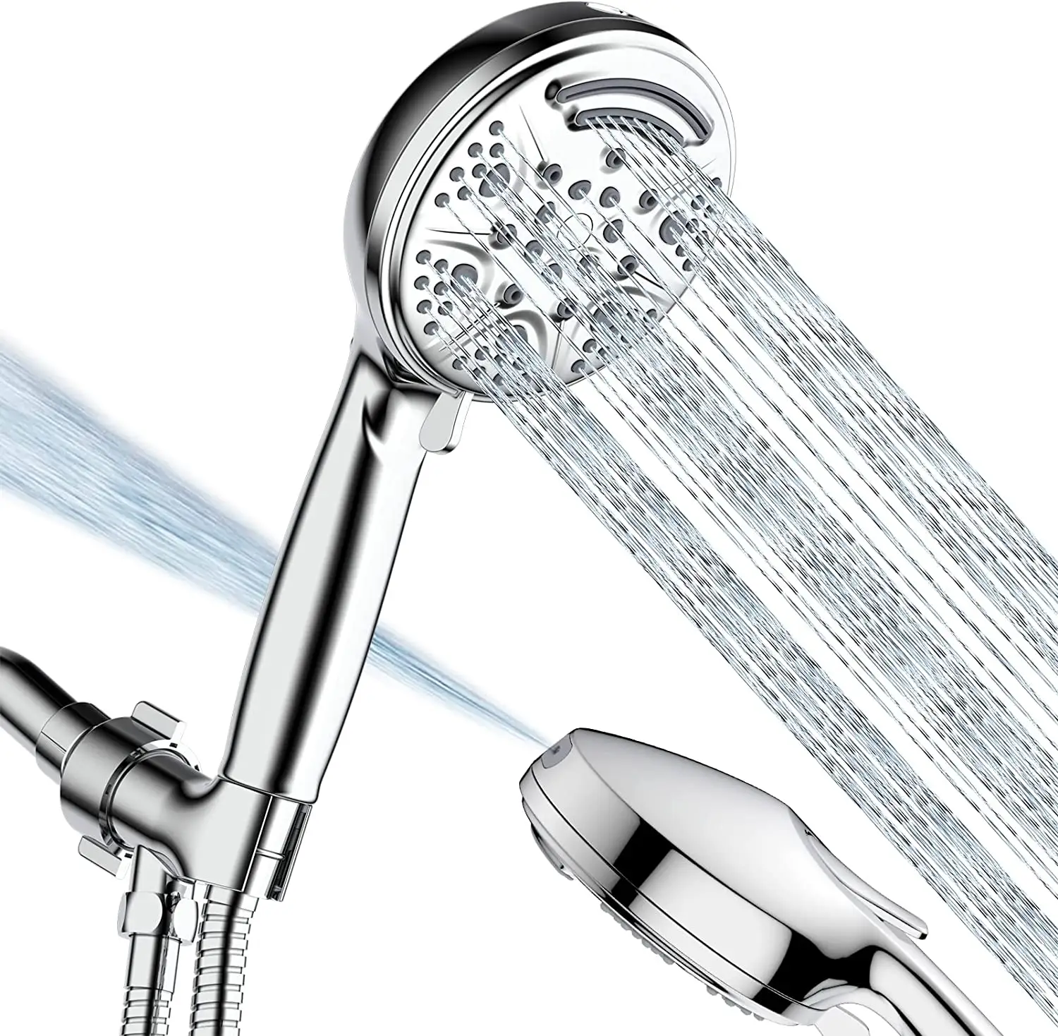 9 Function Settings Handheld Shower Head with Power Jet Wash Modes High Pressure 9 Spray Shower Heads
