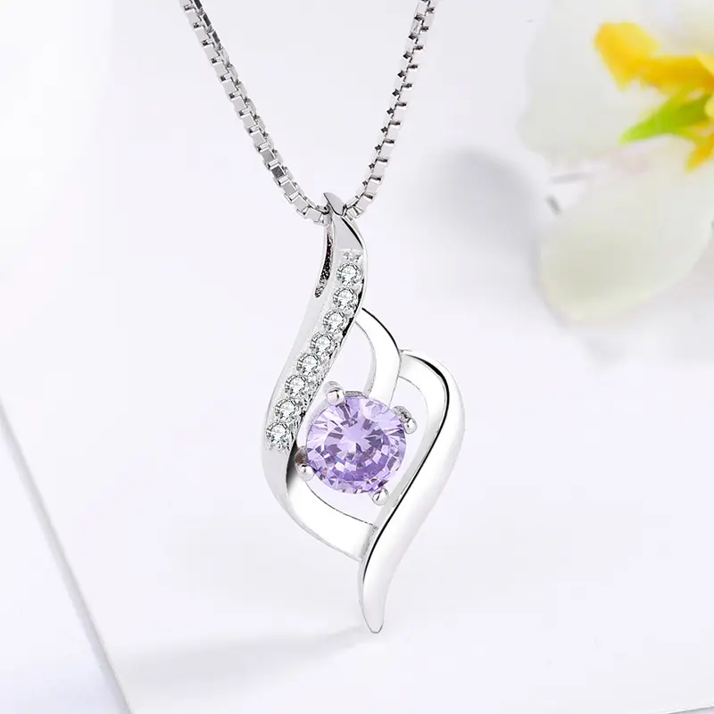 Vente en gros et au détail 925 Sterling Silver Colliers Pendentifs pour femmes Fashion Crystal Zircon-set Women's Pendant Hot Selling