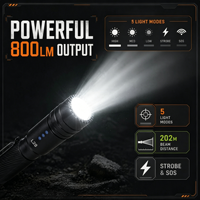 Linterna Táctica L28 Resistente a Impactos, Directo de Fábrica, IP65 Impermeable, Recargable por USB, Linterna LED de Mano