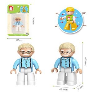 Ensemble de jouets de construction éducatifs en briques miniatures 3D pour enfants, en plastique ABS, version Q, poupées de dessin animé, modèle d'<span class=keywords><strong>action</strong></span> pour enfants - Product Image 1