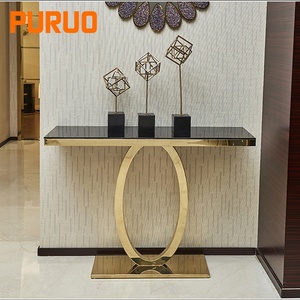 Rectangular Shaped Entrance Porch Modern Living Room Furniture Luxury Hallway Metal Stainless Steel Mirror <strong>Marble</strong> <strong>Console</strong> <strong>Table</strong> - Product Image 2